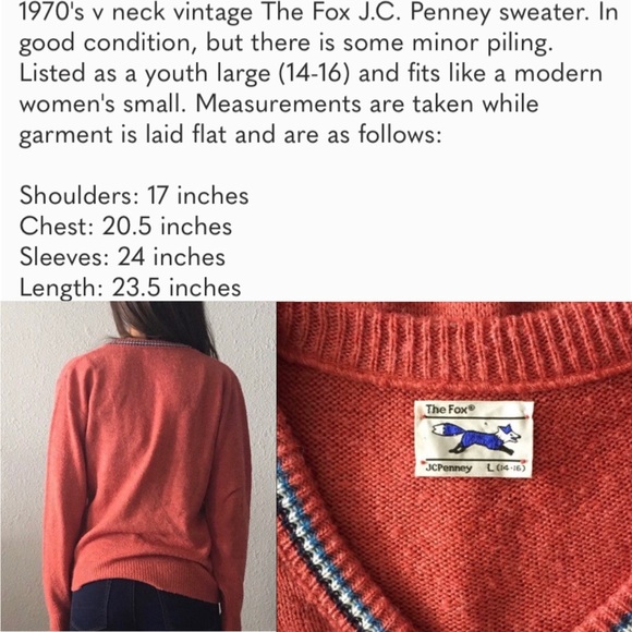 GUC Vintage 70s V-neck Fuzzy Baggy Slouchy Sweater - Picture 2 of 4